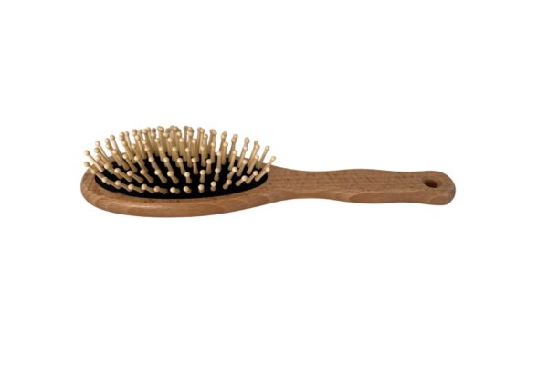 Haarbürste mit Holznoppen – 8-reihig – 22 cm – aus geöltem Buchenholz für jeden Haartyp